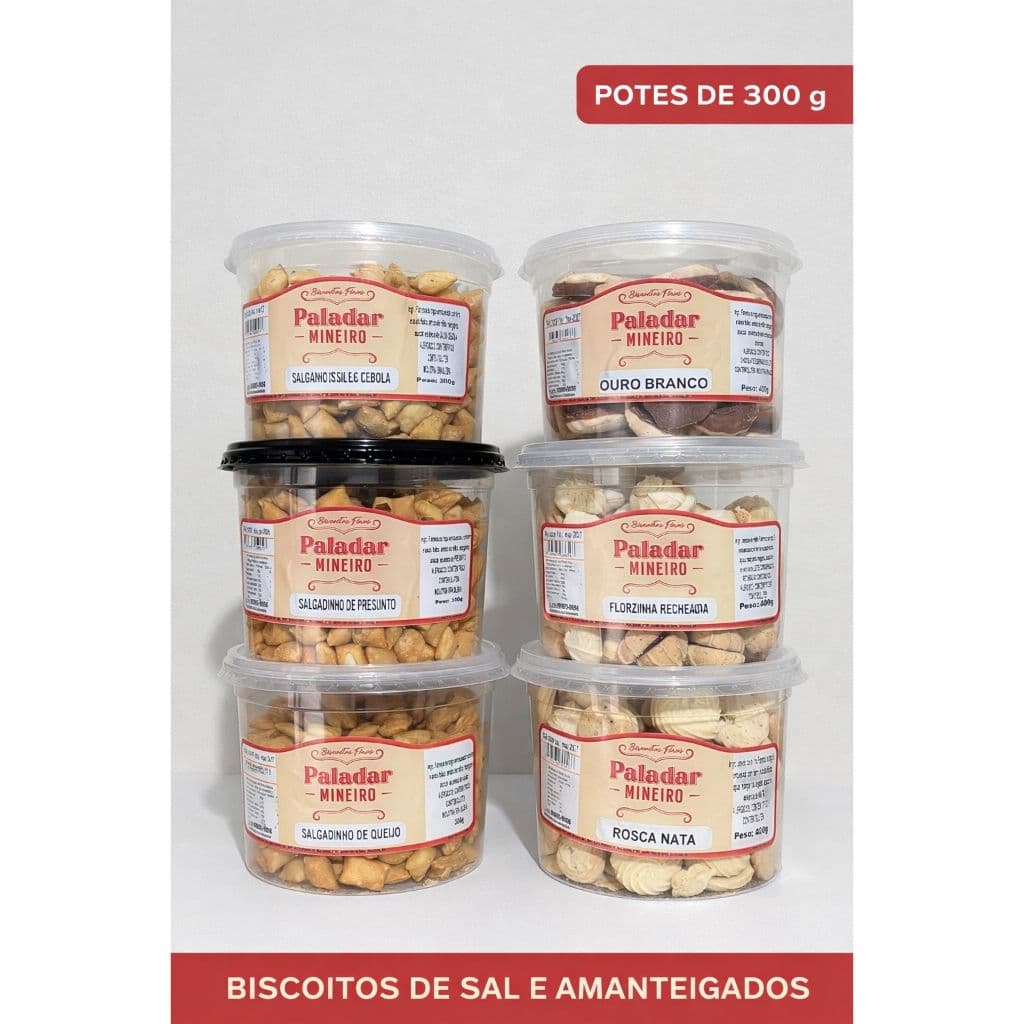 Kit Biscoitos Caseiros Paladar Mineiro | Salgado + Doce | Alta Qualidade