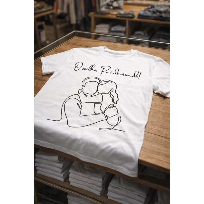 Camiseta O Melhor Pai do Mundo Pai & Filho - Minimalista Premium – Presente Especial Dia dos Pais - 100% Algodão