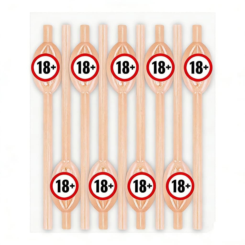 Kit 6 a 30 Canudos Erótico Despedida de Solteira Vagina Pussy Straws Bege Para Festa