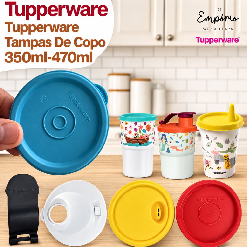 Tupperware Tampas De Copo 350ml-470ml