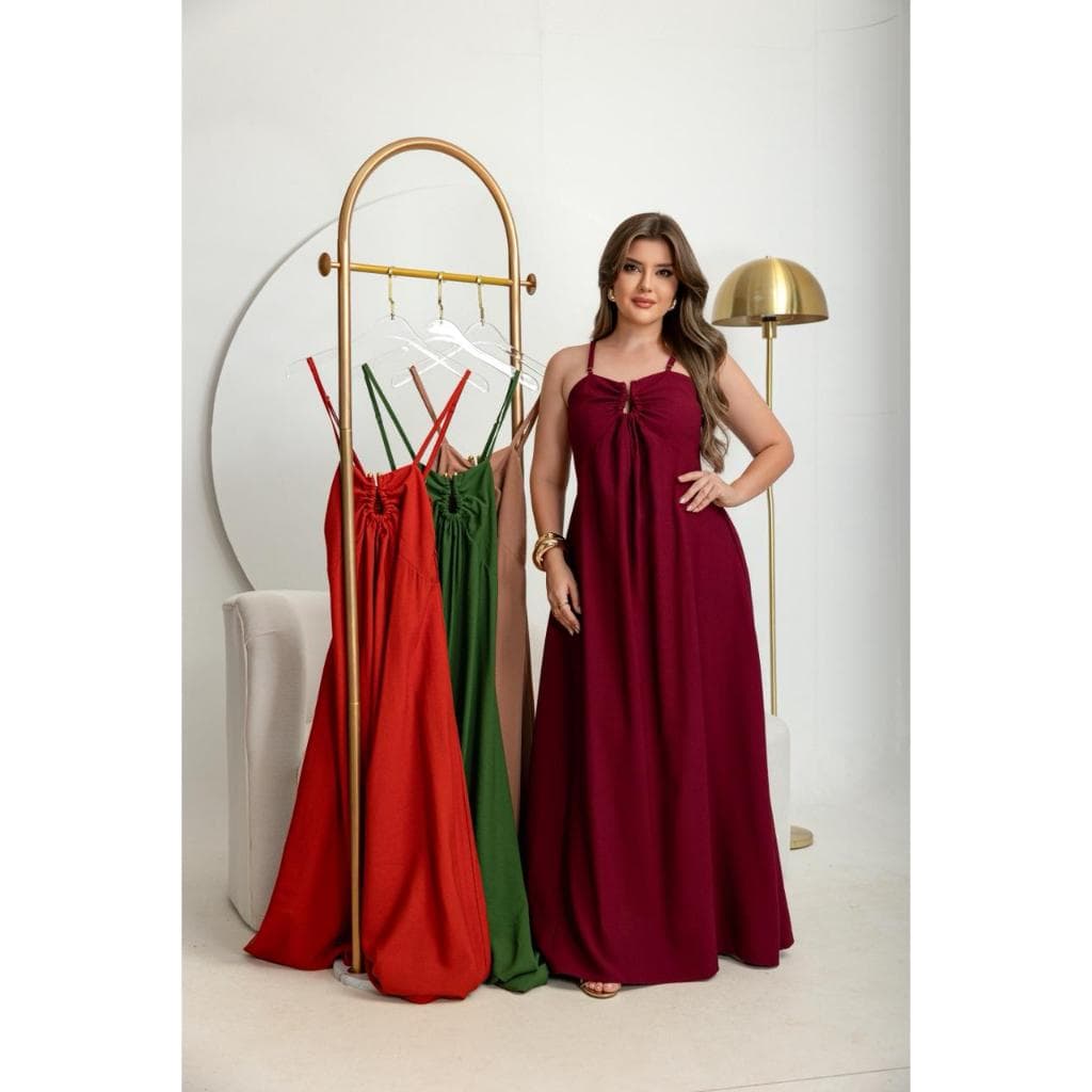 Vestido Longo com Alça e Aro | Caimento Perfeito | Verão Elegante