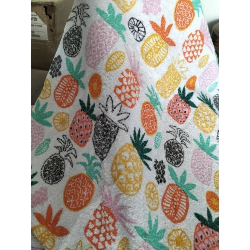 Kit com 3 Panos de Copa Estampados Frutas Coloridas.