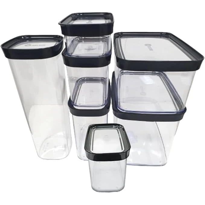 Conjunto de 7 Potes Herméticos para Organização de Mantimentos