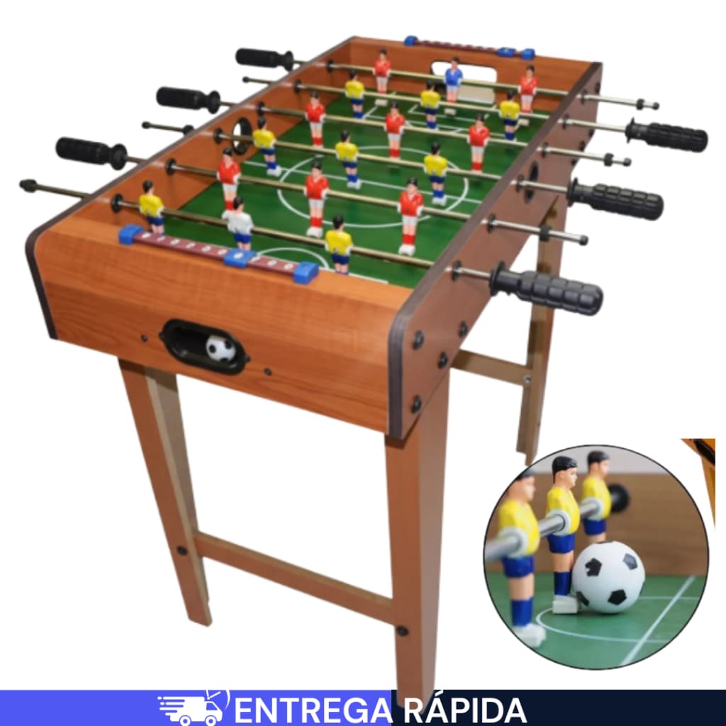 Futebol de Mesa Jogo de Futebol Totó de Mesa Mini Pebolim Madeira Bolas Inclusa Brinquedo Infantil
