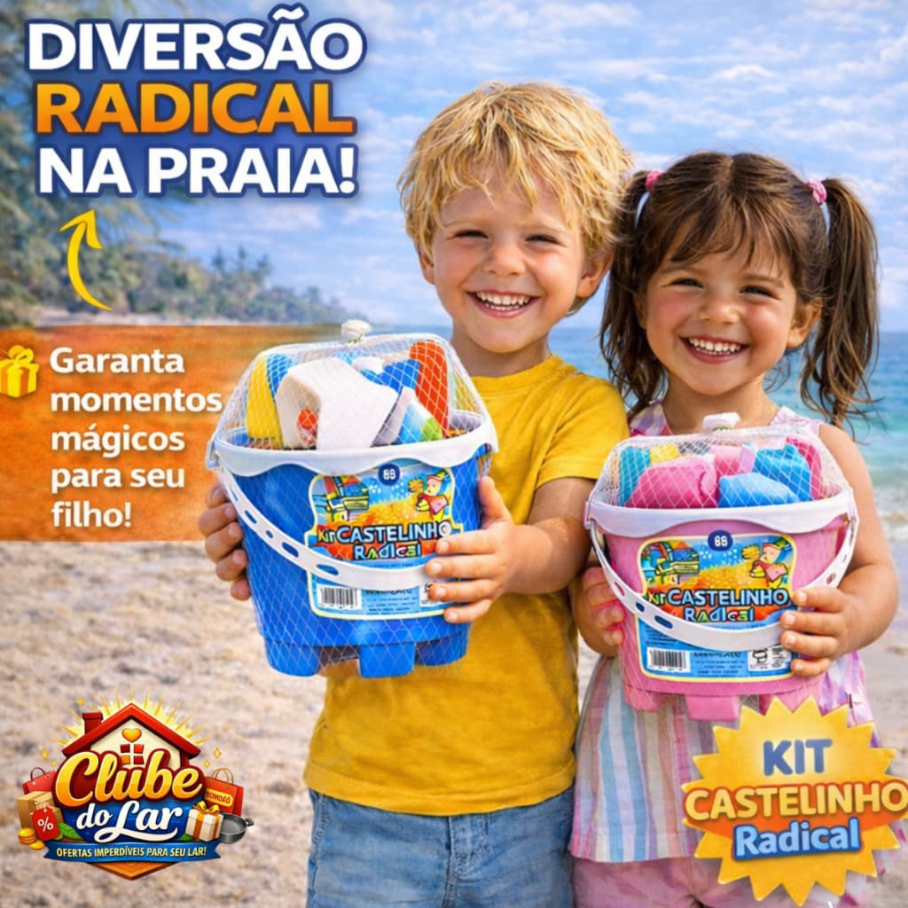 Baldinho Castelinho de Praia Areia Parque Infantil Kit Completo Diversao Para Criança Menino  Menina