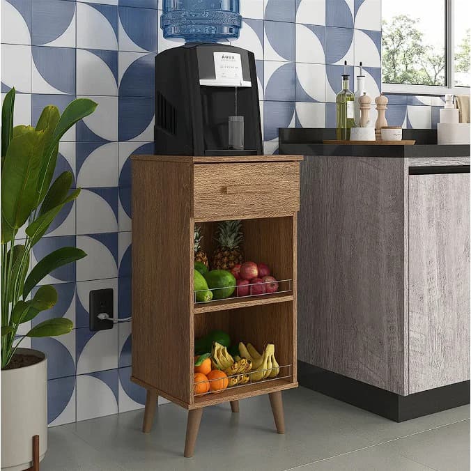 FRUTEIRA BALCÃO MULTIUSO ARMÁRIO COM GAVETA-VARIAS CORES- COM SUPORTE PARA BEBEDOURO