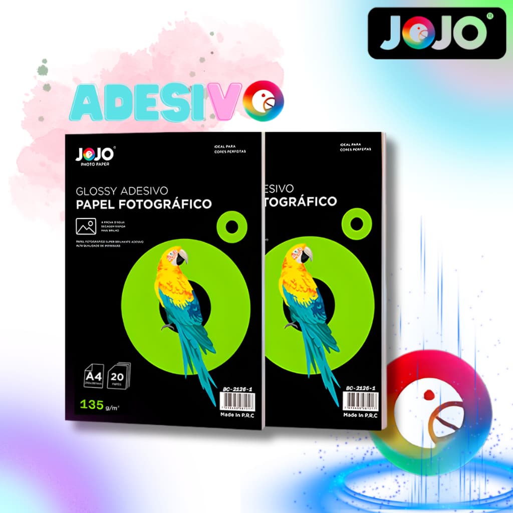 20 á 200 Folhas  Papel Fotográfico adesivo 135g Glossy Brilhante A4 Para impressora jato de tinta Up