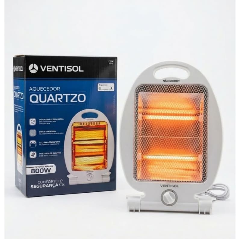 Ventisol AQ-02 aquecedor domestico quartzo 800W premium cor branco