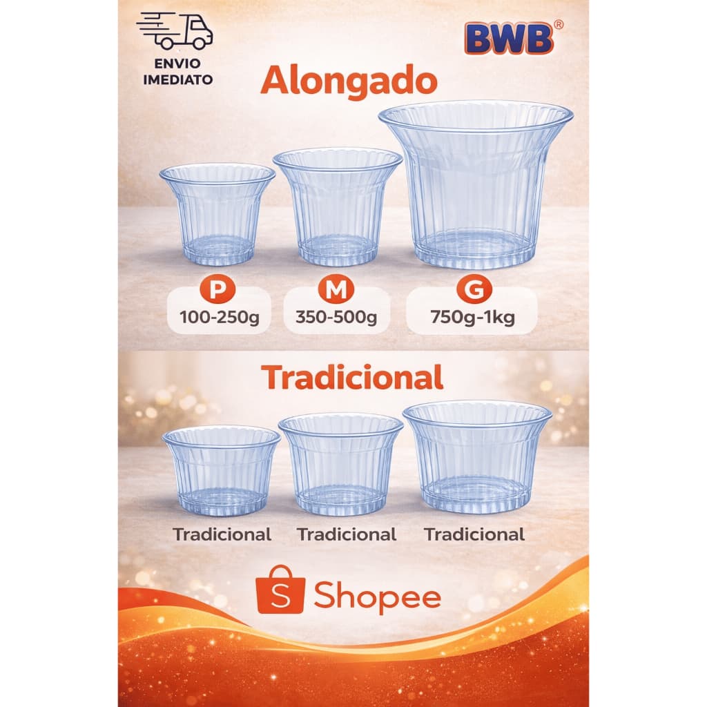Base para Ovo de Páscoa BWB 10un Suporte Ovo 350g a 500g Base Plástica para Embalagem