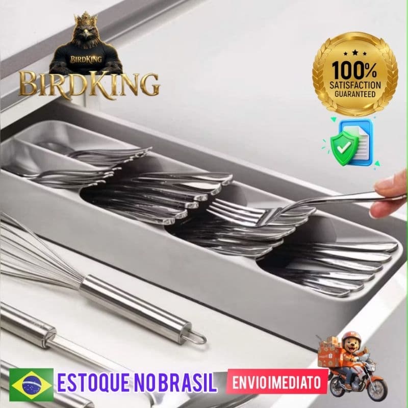 Porta Talheres Gaveta Organizador Separador Cozinha Colher G