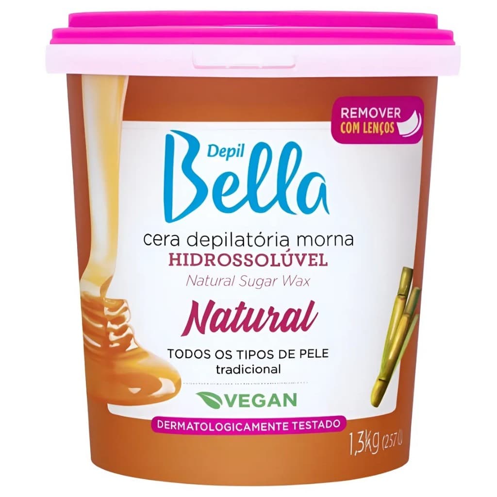 Cera Depilatória Hidrossolúvel Natural 1,3 Kg Depil Bella