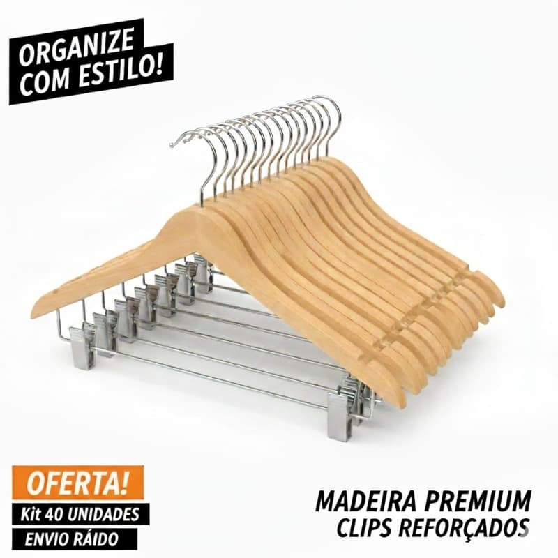 KIT CABIDES DE MADEIRA PREMIUM COM PRESILHAS COR MARFIM – FUKUYAMA