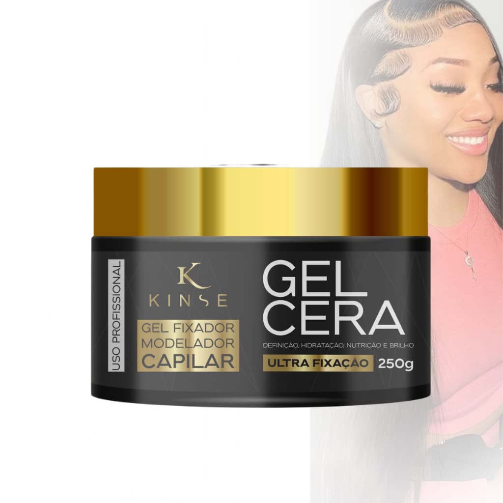 Gel de Cabelo Feminino Ultra Fixação Baby Hair Penteados Efeito Molhado Modelador Kinse 250g Gel Cera Capilar