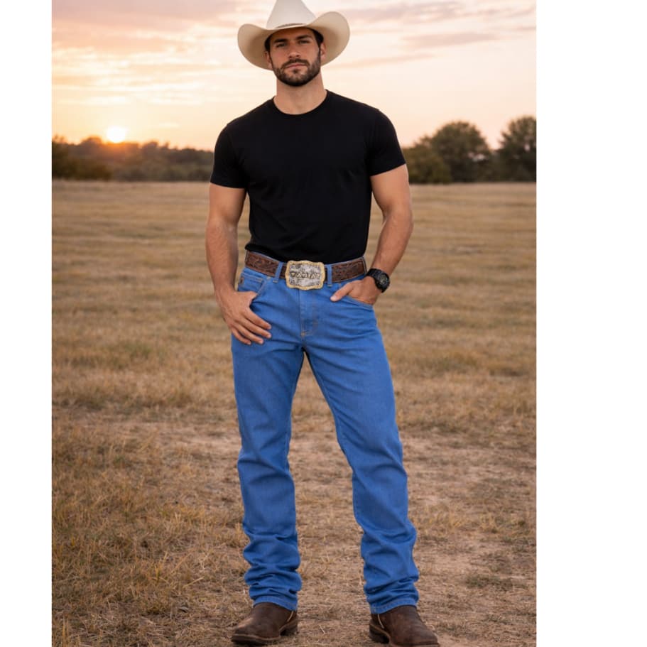 Calça Country Masculina Rodeio Com Elastano Premium Cowboy
