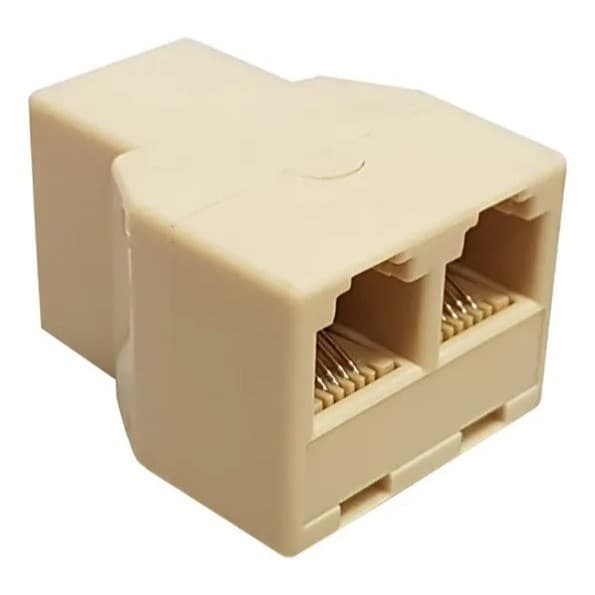 Adaptador Emenda RJ-11 Em T 3 Fêmeas Abs Alta Qualidade 6P4c