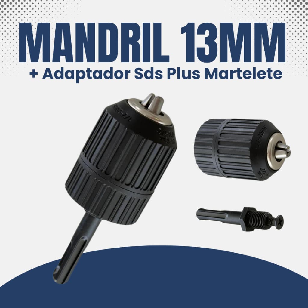 Mandril Parafusadeira Aperto Rápido De 1/2 (rosca 1/2 ) 13mm com ou sem adaptador Sds Plus Martelete