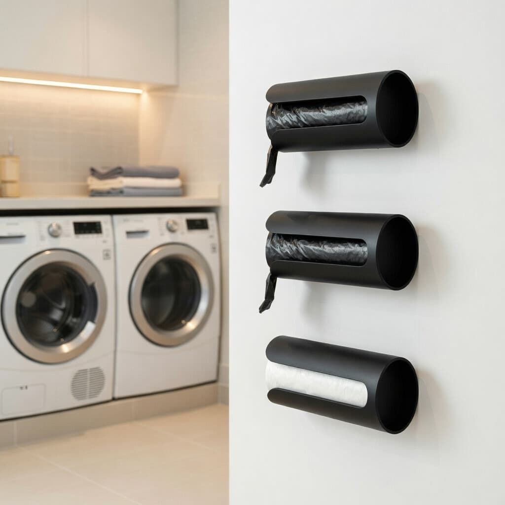 Suporte Sacos Plásticos Organizador Cozinha 3D Porta Sacos de Lixo