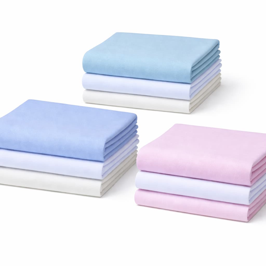 Kit 6 Cueiro Papi Karinho Algodão Flanelado 80x50cm Liso Conforto Enxoval Bebê