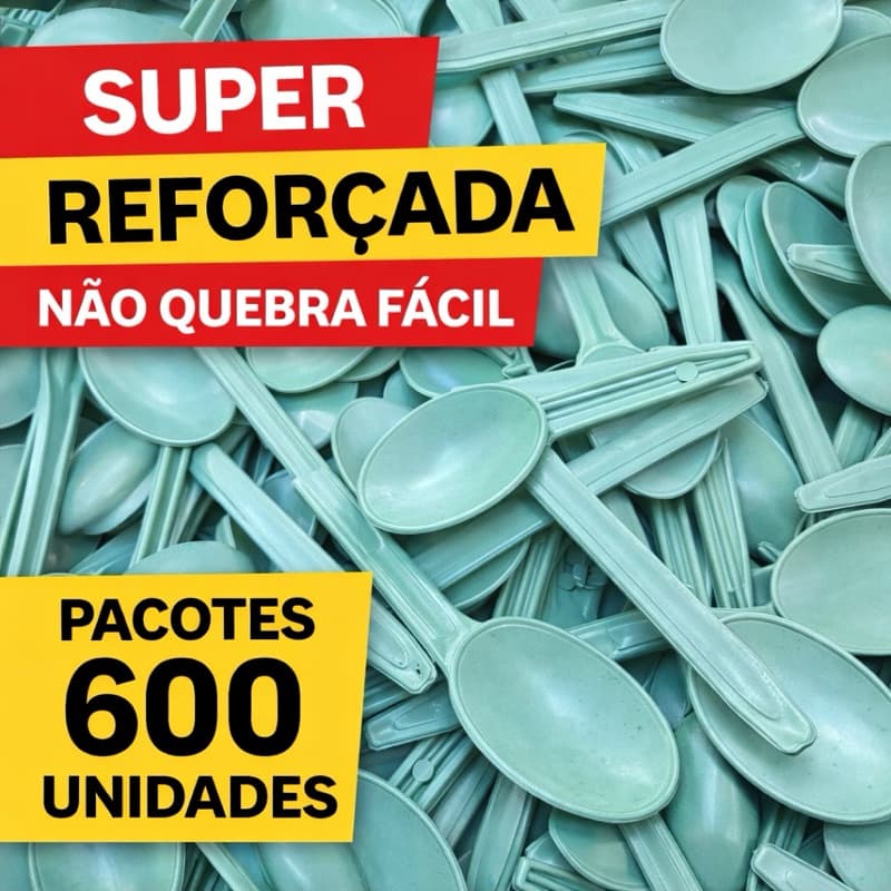 Colher verde bebe Reforçada Descartável para Sorvete , sobremesa (100 a 600 uni)