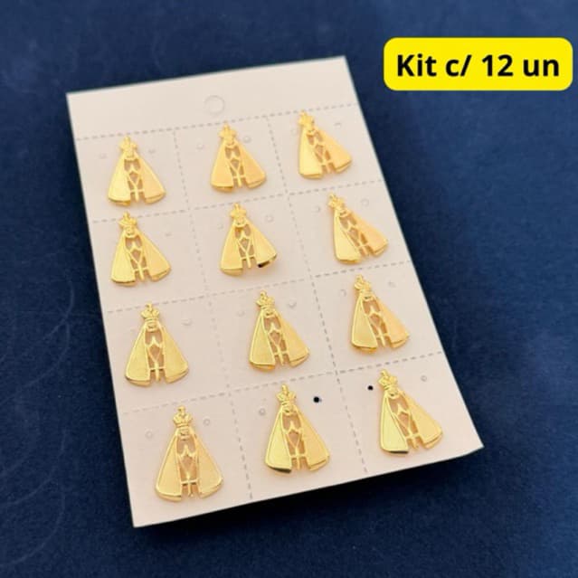 Kit Bóton Broche Católico de Nossa Senhora Aparecida Santíssimo JHS Virgem Maria