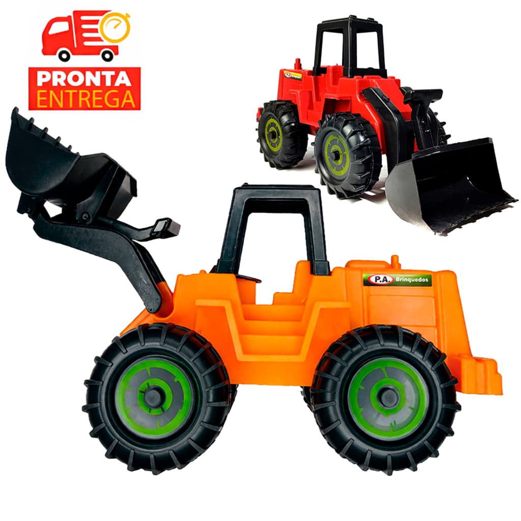 Trator Escavadeira Articulada Brinquedo Grande praia Criança Infantil Carrinho Pá 40cm