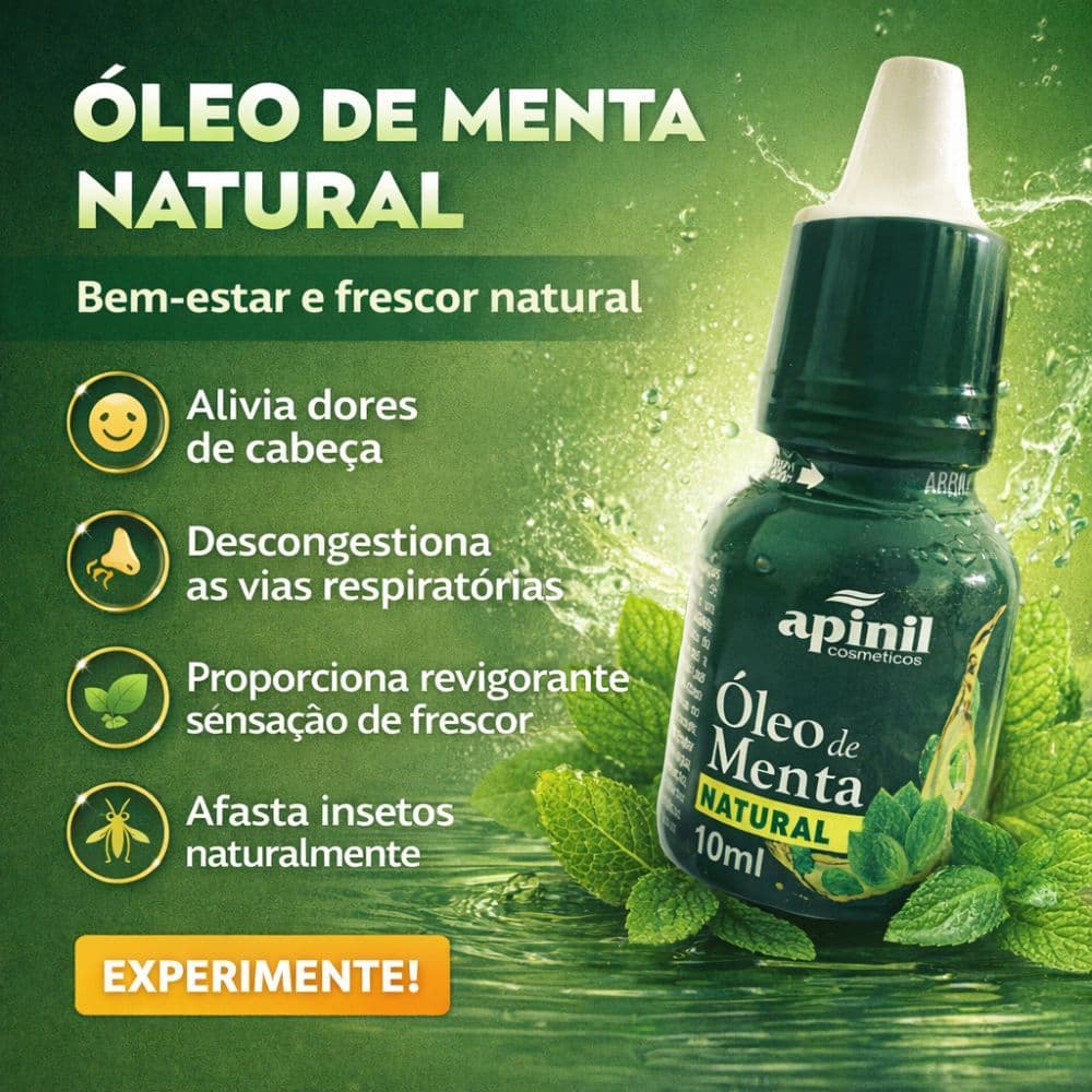 Óleo De Menta Original Natural Apinil - 10ml