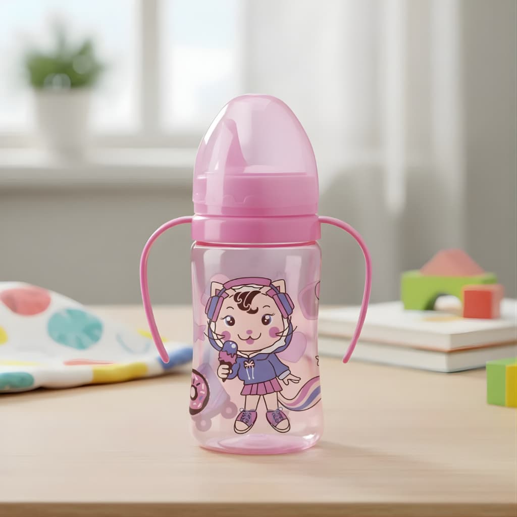 Copo Treino Alça Bico Rígido Gatinha 270ml Petita