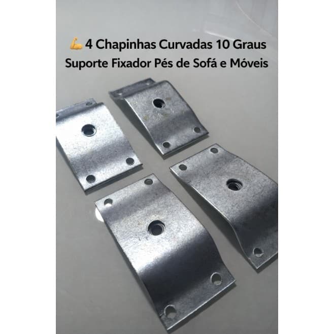 💪 4 Chapinhas Curvadas 10 Graus Suporte Fixador Pés de Sofá e Móveis 🛋️