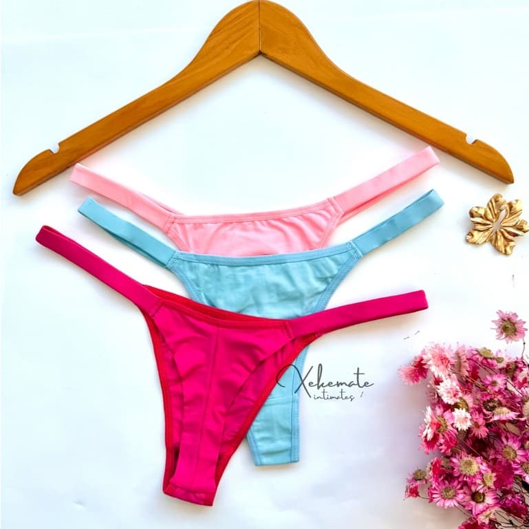 Kit Calcinhas Biquini Tira Microfibra Marquinha Perfeita Fio Dental Duplo Empina Bumbum Várias Cores
