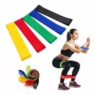 Kit 5 Faixas Elásticas Para Exercícios Multifuncional Yoga Fisioterapia e Treino ar Livre