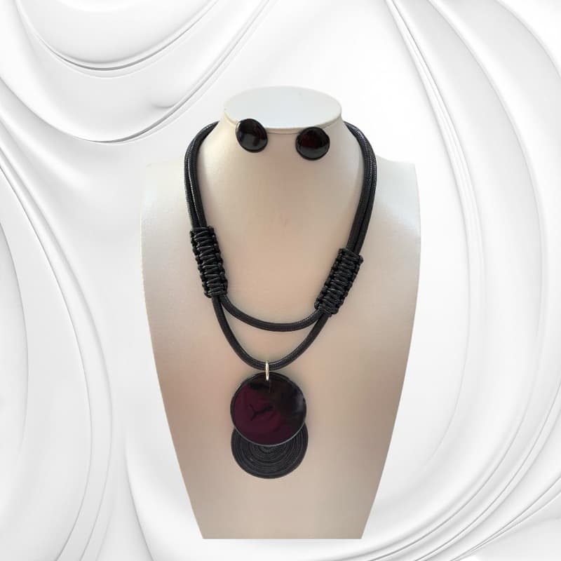 Conjunto Colar Dia Das Mães Resina.
