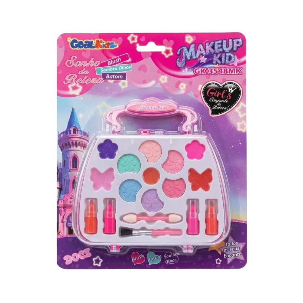 Maleta Estojo Bolsa De Maquiagem Infantil Sombra Pincel Batom Little Beauty