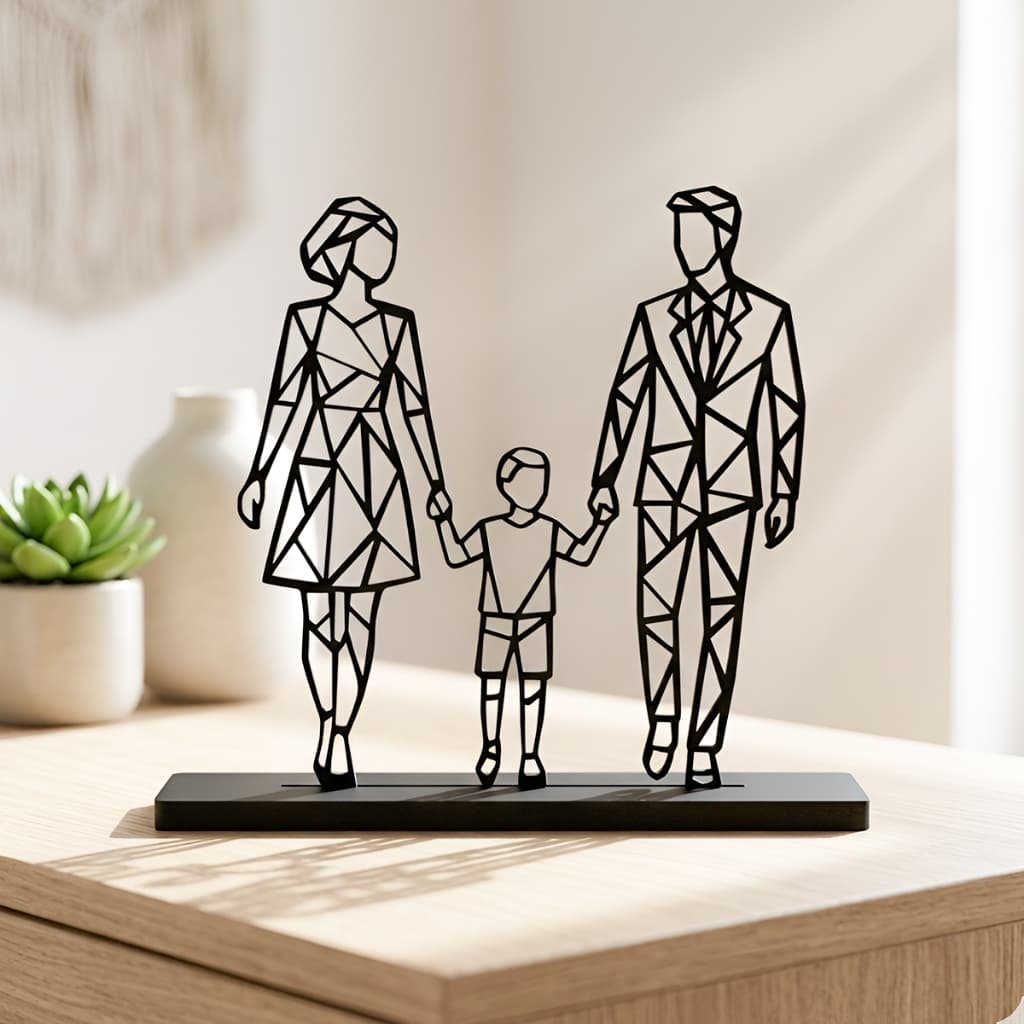 Quadro De Mesa Decorativo Família Monte Fácil