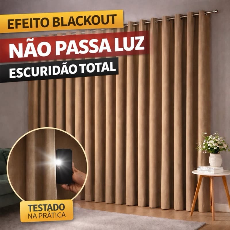 ￼Cortina Blecaute Blackout Corta Luz Para Sala e Quarto Tecido Promoçao