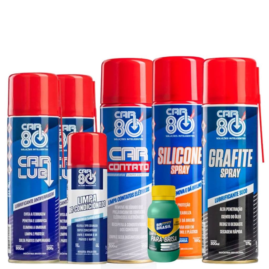 6 Car80 Silicone Desingripante Limp Contato/Ar Cond + Brinde
