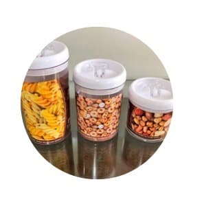 Pote Tampa Trava Hermético para Alimentos Clink de Acrílico Redondo - 450ML