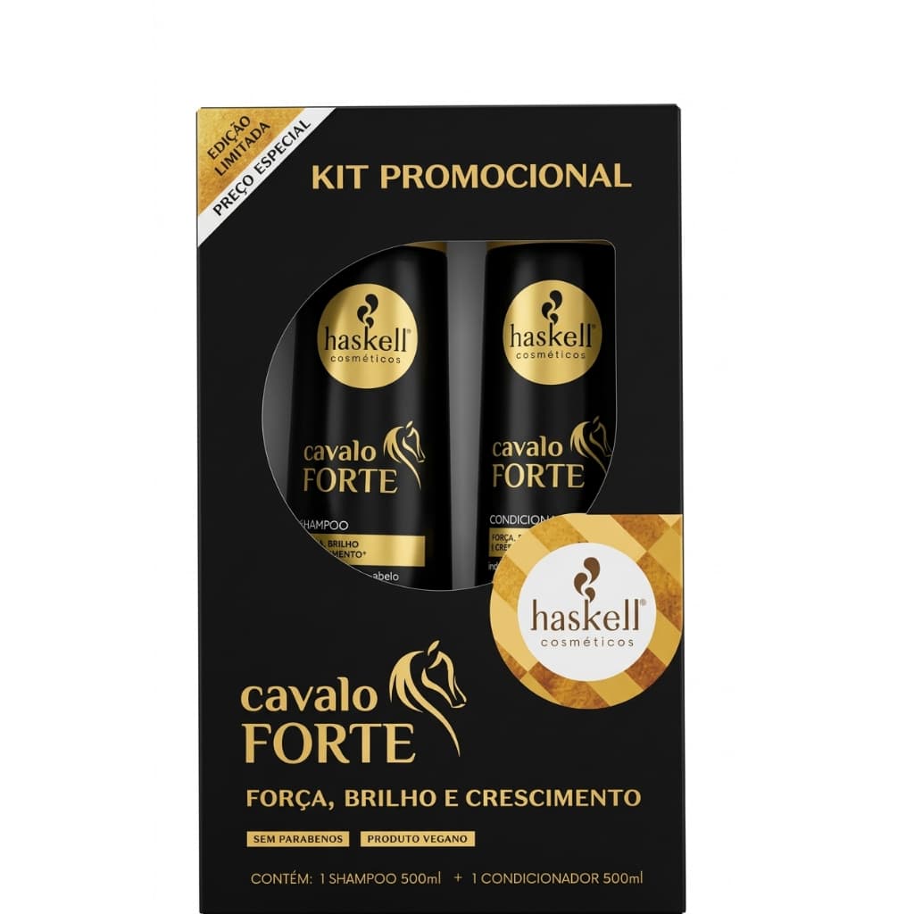 Kit Haskell Cavalo Forte - Shampoo + Condicionador 500ml cada (Original)