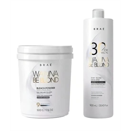 Kit braé wanna be blond pó descolorante 500g ox 30 vol 900ml