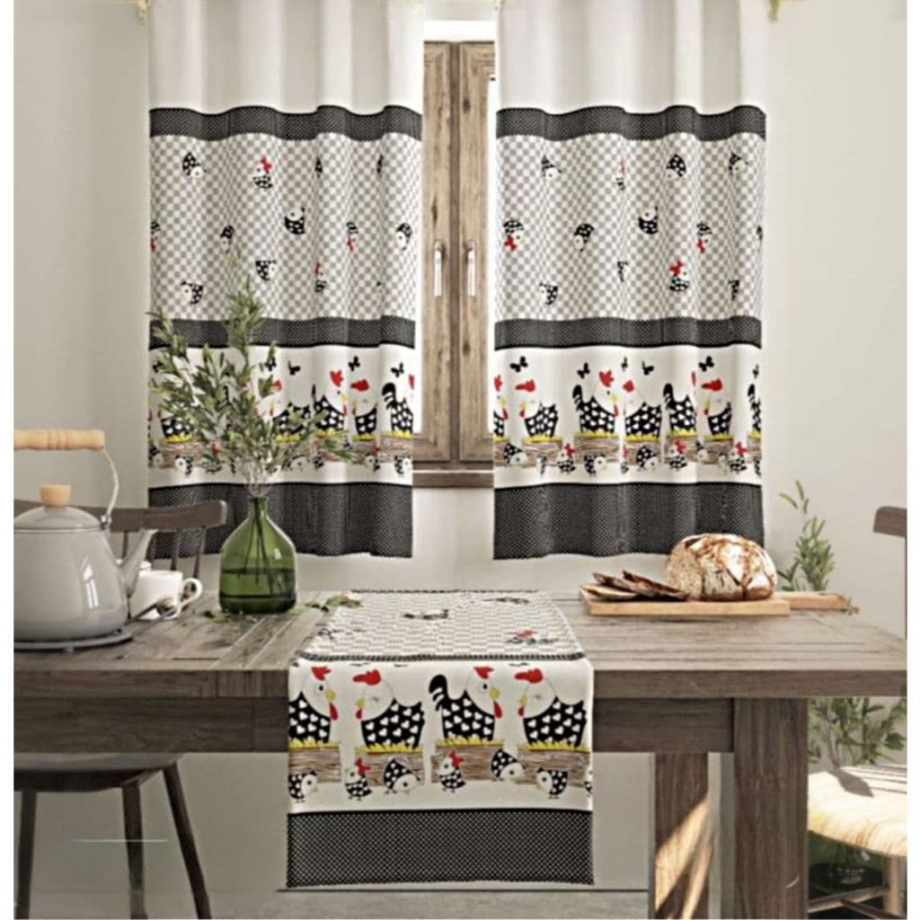 Cortina Cozinha Janela Estampada 200x130 (CASA E DECORAÇÃO)