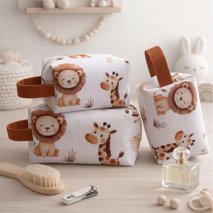 Kit C/3 Peças Necessaire Maternidade Com Alça  Necessaire Bebe Saquinho Organizador Maternidade