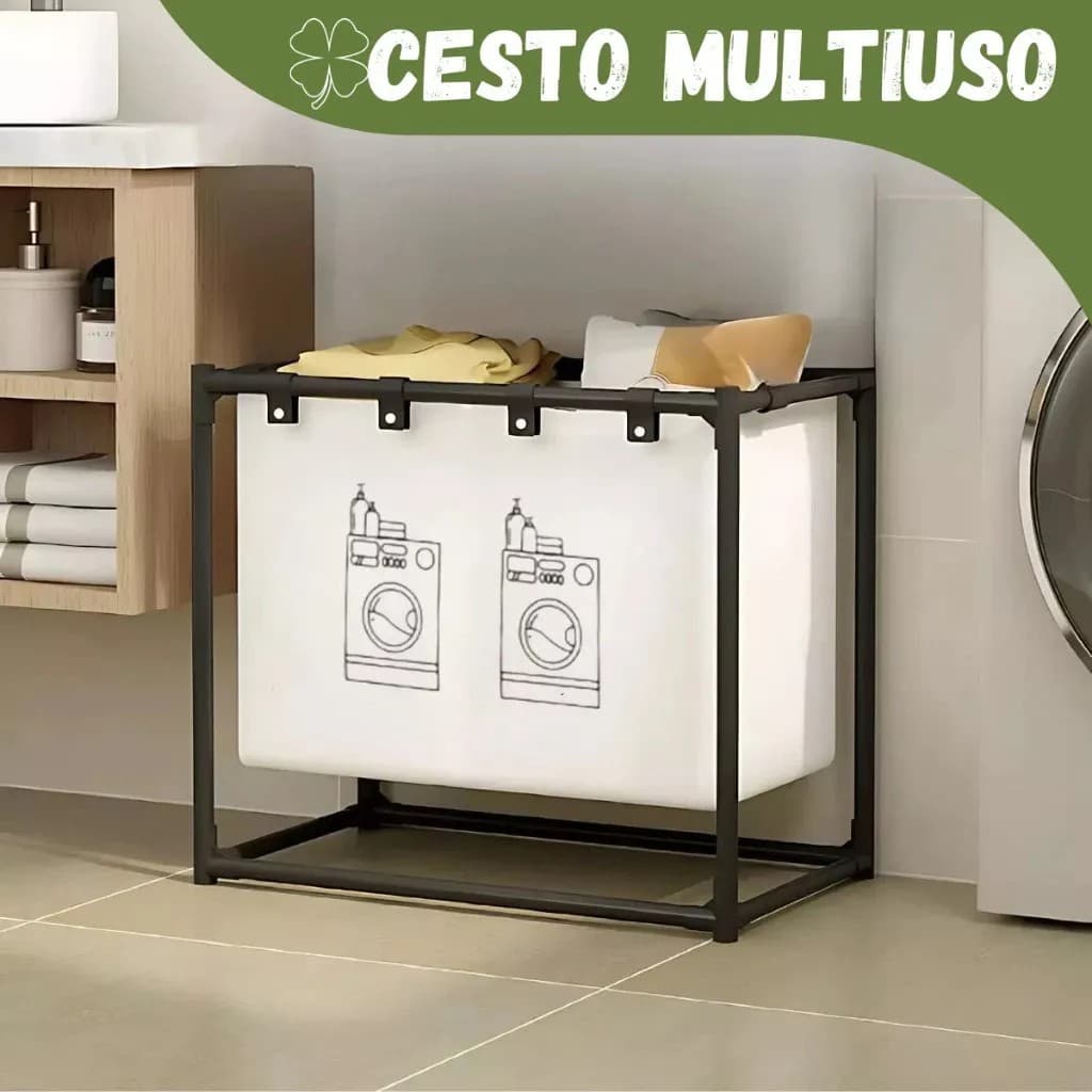 Cesto Organizador Multiuso Lavanderia Roupas Espaçoso Prático Durável Dobrável