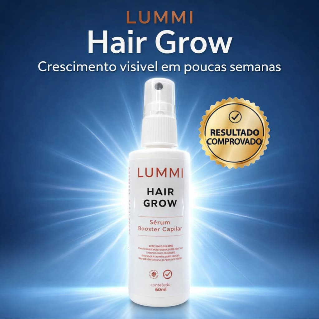 Serum Capilar LUMMI Hair Grow Crescimento Rápido Antiqueda Fortalecedor, Para Queda e Falhas 60ml