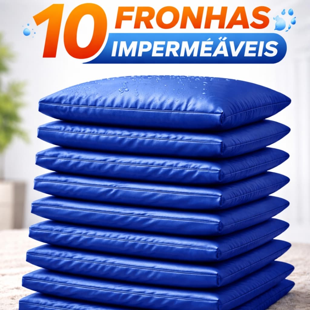 Kit 10 Capa Protetora de Travesseiro Impermeável Fronha Anti-ácaro, Antialérgico Antimofo Silenciosa