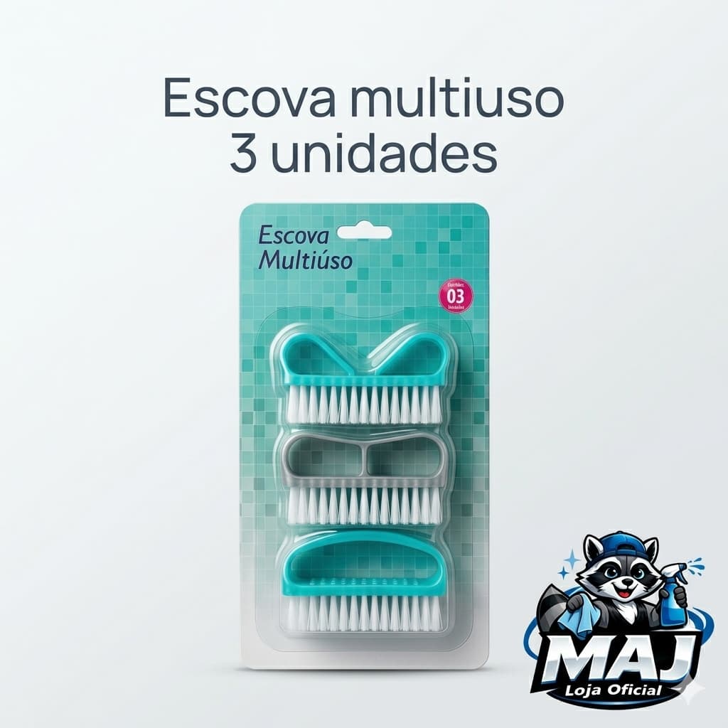 3 Escovas Limpeza Multiuso Pesada Cozinha Banheiro Azulejo Estofados Casa