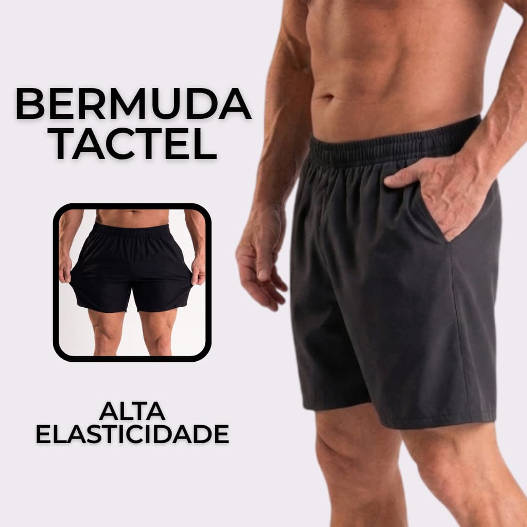 BERMUDA TACTEL COM ELASTANO MASCULINO MAURICINHO