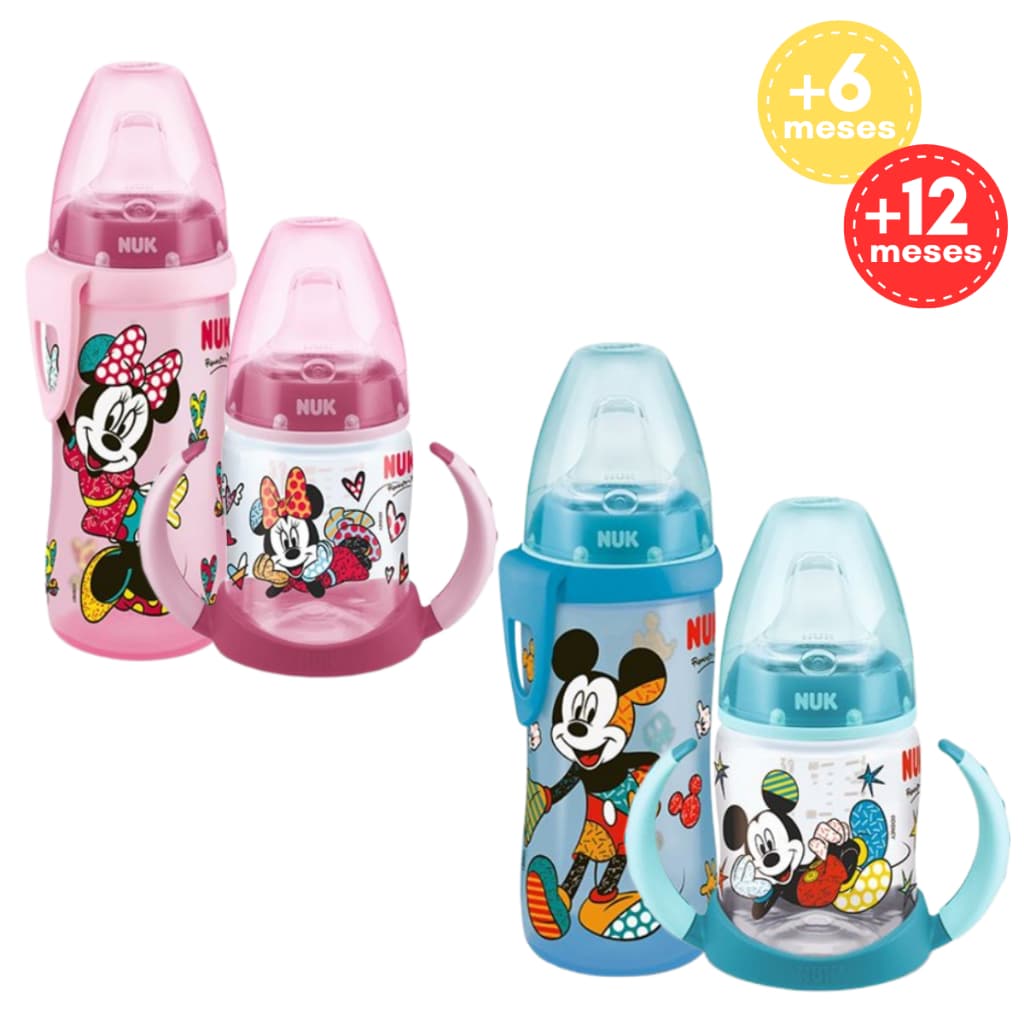 Kit 2 Copos Treinamento Nuk Fase 2 Minnie Mickey 150mL/300mL