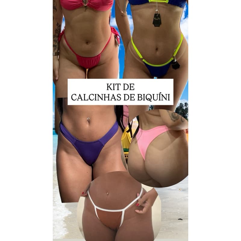 KIT Calcinha de biquini Biquíni Avulsa Forrada Varias Cores Asa Delta, cortininha, vários modelos