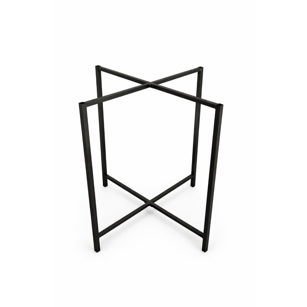 Base de Mesa Formato Estrela em Aço Preto Reforçada Industrial Suporta até 50kg