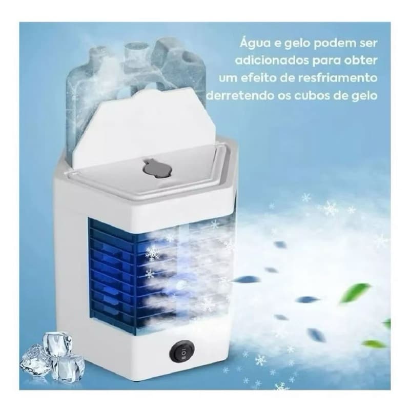 Mini Ar Condicionado Portátil Cooler Umidificador Climatizador Artic Air Ultra Com Luz Led