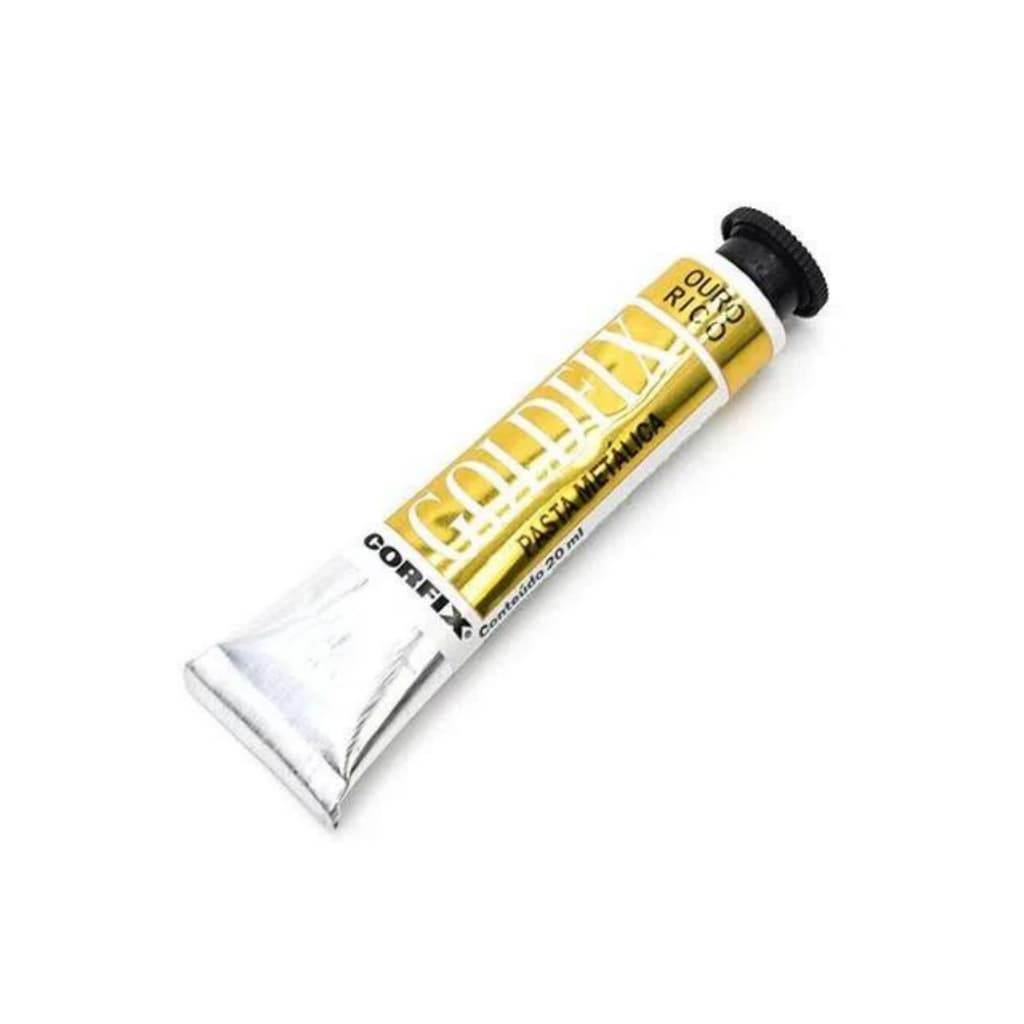 Pasta Metálica Goldfix Corfix Ouro Rico 20ml para Pintura Artesanato e Decoração